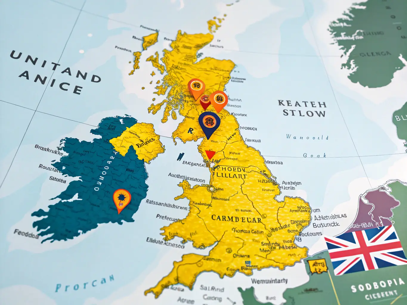An image representing the UK market, such as a map of the UK with business icons or a cityscape of London.