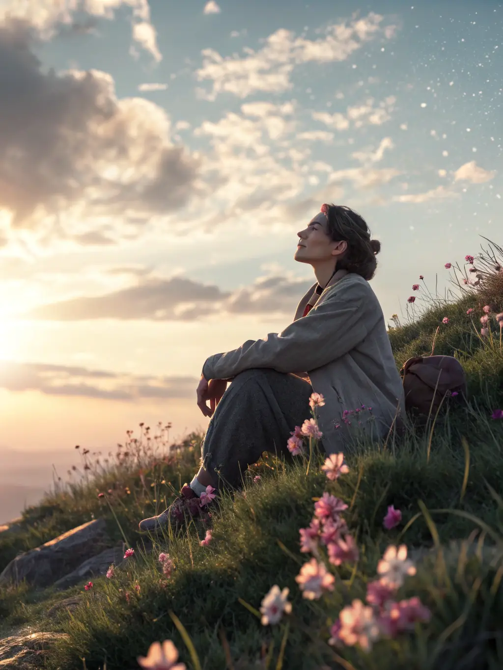 A person meditating in a serene environment, visualizing success and inner peace, representing mindset development coaching.